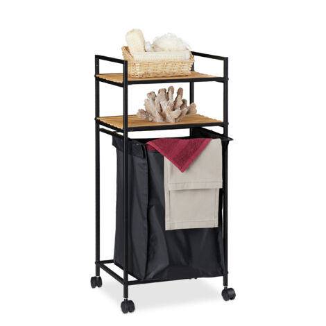 Relaxdays Organizer con Manico in Bambù, 4 Scomparti, Contenitore