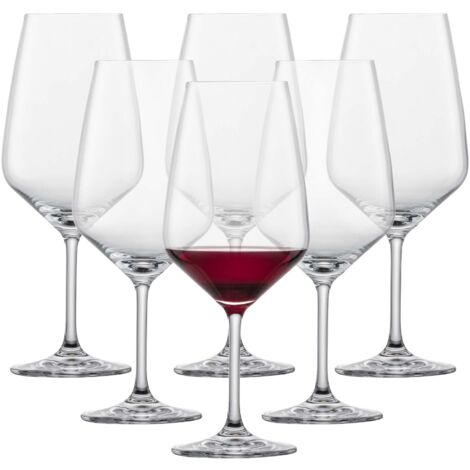 Schott Zwiesel 115672 Bordeaux 130 - Set di 6 calici da vino rosso, in cristallo di piombo, 9,5 x 9,5 x 23,7 cm, colore: Trasparente (1/4)