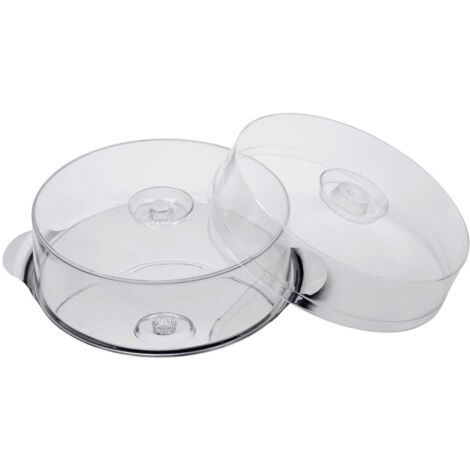 APS 652 Piastra per torta in acciaio inox con copertura in polistirolo, Ø 30 x 7/11 cm, 2 coperchi (1/6)