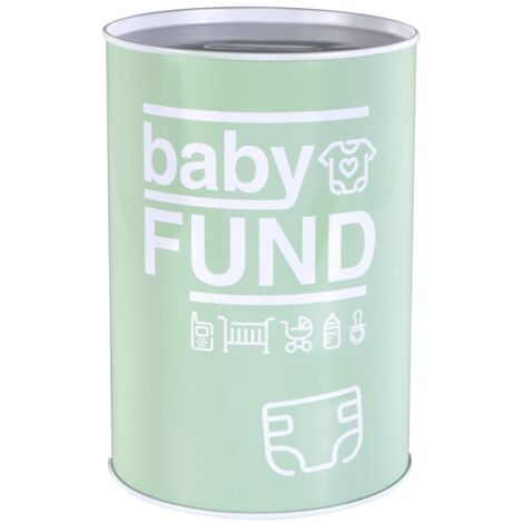FISURA - Originale salvadanaio con messaggio.Grande salvadanaio in acciaio per adulti.Salvadanaio in peltro per regali. (Baby fund, blu) (1/4)