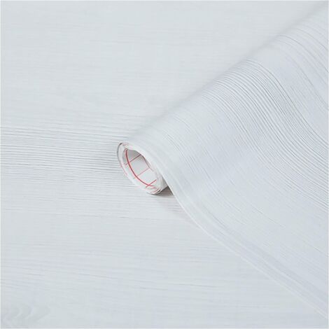 Pellicola Autoadesiva Effetto Legno Bianco 500x90 Cm In PVC, Opaca E Antiumidità, Per Mobili E Superfici Lisce