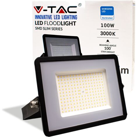 V-TAC Faro LED da Esterno 100W con Chip Samsung - [Ultima Generazione] - IP65-8200 Lumen - Proiettore LED Esterno Nero per Casa, Giardino, Garage - Impermeabile - Fari - Luce Bianca Naturale