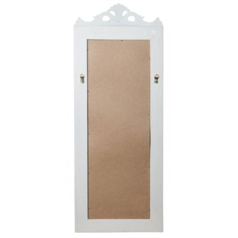 Biscottini Specchio camera da letto 91x34x5 cm Made in Italy  Specchio shabby bianco anticato  Specchiera bagno a muro  Specchio da parete