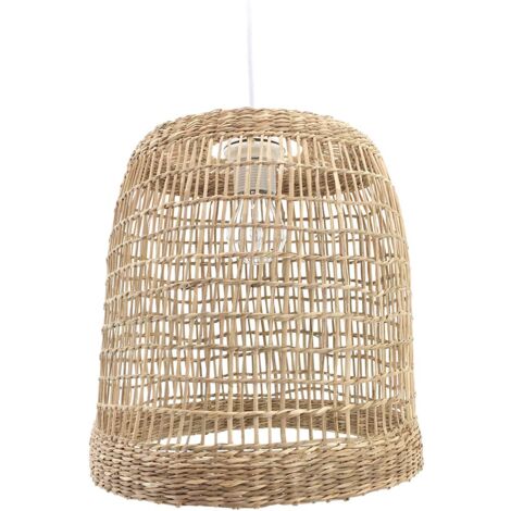 LUSSIOL Sospensione Halong In Bambù Naturale Intrecciato - Diametro 52 Cm, Stile Bohémien/Scandinavo, Lampadina E27 (non Inclusa)
