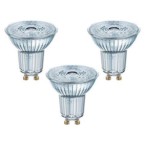 Osram Lampadine LED Spot PAR16, 4.3 W Equivalenti 50W, Attacco GU10, Luce Fredda 4000K, Confezione da 3 [Classe di efficienza energetica F]