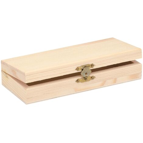 Glorex GmbH GLOREX 6 1682 501-Scatola Rettangolare in Legno, Circa 20 x 10 x 5 cm, per Uso Interno ed Esterno e Come Decorazione, Wood, Nature (1/2)