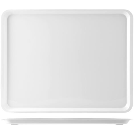 H&h vassoio con bordo in melamina cm45x35x2 bianco (1/2)