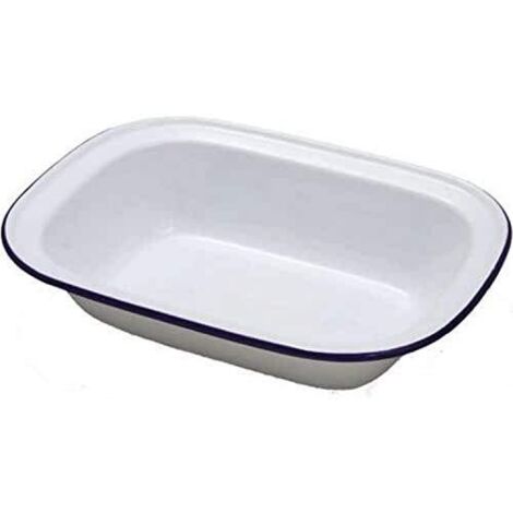 IBILI Fuente Rectangular Blanca 15 CM, Stainless Steel, Bianco/Blu