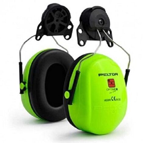 3M H540P3E-475-GB Cuffie Protettive con Attacco per Elmetto, 34 dB, Giallo/Verde Fosforescente