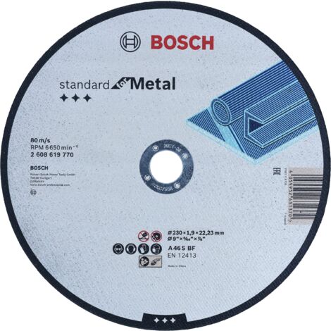 Bosch Professional 1x Standard for Metal per il Disco da Taglio Dritto (adatta a lamiere, acciaio Ø 230 x 1.9 x 22.23 mm, Accessori Smerigliatrici Angolari) (1/4)