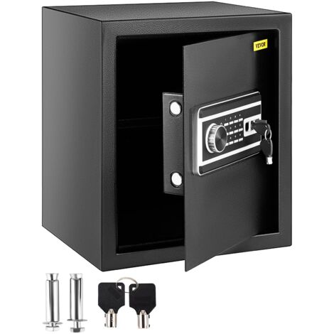 VEVOR Cassaforte con Sensore Impronte Digitali e Tastiera Digitale 35x30x40 cm, Cassetta di Sicurezza con Impronte Digitale Portata 15 kg, Cassetta di Sicurezza Portatile Adatto a Qualsiasi Ambiente (1/5)