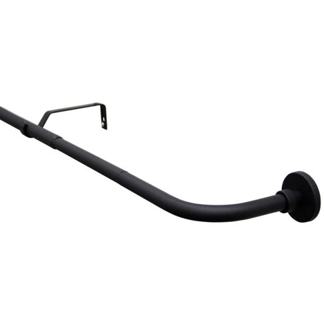 Asta Per Tende Gardinia Lisa - Binario Curvo Estendibile 180-240cm, Nero Opaco - Foto 9