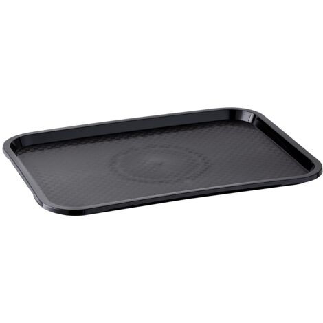 APS Vassoio Fast Food, vassoio da portata infrangibile e lavabile in lavastoviglie, Made in Germany, 41 x 30,5 cm, altezza 2 cm, nero (1/4)