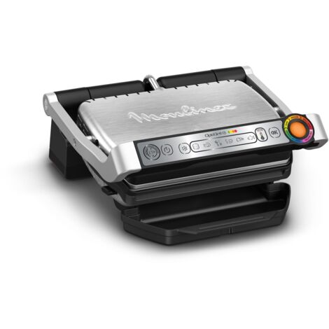Moulinex Optigrill+, Griglia Elettrica da Interno Ideale per Cucinare Carne, Pesce e Verdure, Indicatore di Cottura e 6 Programmi Automatici, Piastre Antiaderenti, GI712D