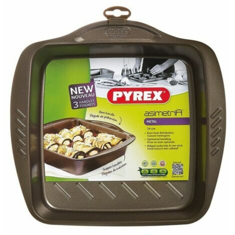 Pyrex Asimetria Stampo Antiaderente Quadro, Alluminio, Marrone (1/5)