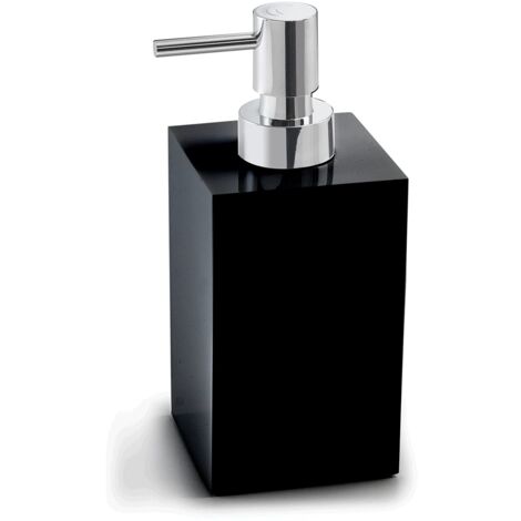 Gedy G-Bangkok Dosasapone Bagno Nero, Misure e Peso: 17,2X7,3X8,4 CM & 0,54 kg, capacità 250 ml, Dispenser Sapone Bagno in Resina e Sabbia, Design R&S, 2 Anni di Garanzia (1/5)