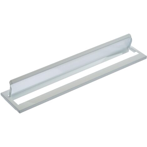ARREGUI C613 Maxi Copri fessura in acciaio per Porte o Cancelli Esterno, Portalettere Esterno, Apertura 32,5 x 3 cm, Anticorrosivo, Facile da Installare, Misura 34,6 x 7,5 cm, Bianco