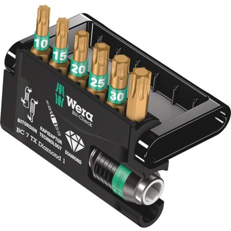 Wera 05057415001 Assortimento di Bit, Set di 7 Pezzi, Bit-Check 7
