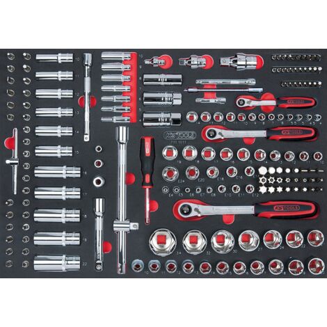 KS Tools - 711.1011 - set bussole 1/2 3/8 1/4 - accessori utensili carrello da officina 175 pezzi