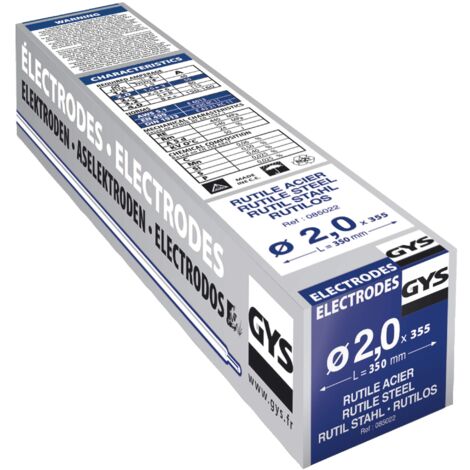 GYS - Confezione di 355 Elettrodi rutili acciai E6013 Ø 2,0, lunghezza 350mm, peso: 5kg - 085022