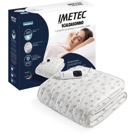 Imetec – Scaldasonno elettrico Adapto 150 x 120 cm 150 W – Tecnologia brevettata Adapto – Tessuto 100% cotone italiano – Calore personalizzato (1/10)