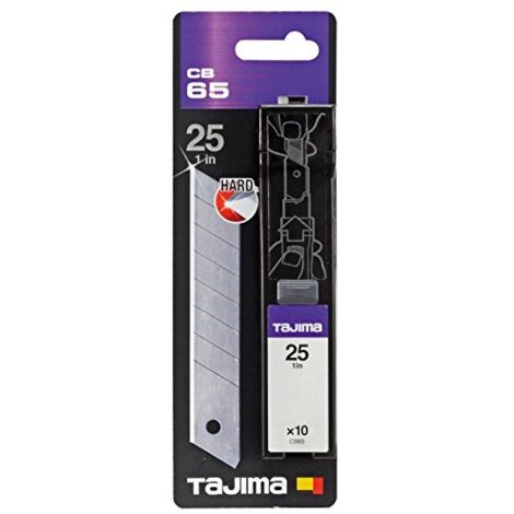 Tajima CB65 10-piece "Endura lame di ricambio, colore: Argento, 25 mm, confezione da 10 pezzi