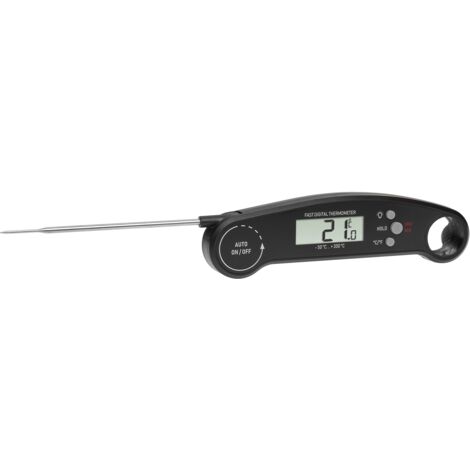 TFA Dostmann Termometro digitale da cucina, 30.1061.01, termometro pieghevole, con apribottiglie, retroilluminato, termometro per carne BBQ