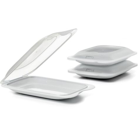 TATAY Set di 3 unità di Contenitori Alimentari per Salumi Fresh Mini, Polypropylene, Pergamon White (1/4)