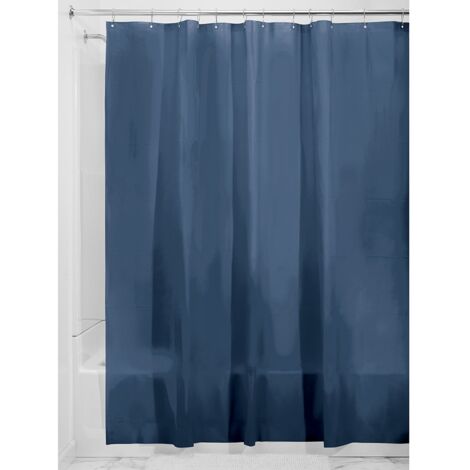 iDesign 12055EU Rivestimento Tenda Doccia, Vinile, Blu, 183x183x0.25 cm (1/5)