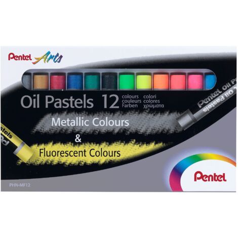Pastelli A Olio Pentel PHN-12 - Multicolore Per Arte Su Carta, Legno E Tela - Foto 4