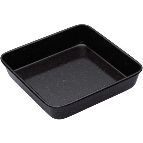 MasterClass Professional Teglia Forno Quadrata 23 cm con Rivestimento in Smalto Vetrificato, Nero (1/4)