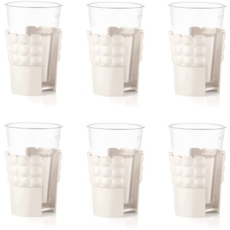 Guzzini - Tiffany, Set di 6 Portabicchieri Universali - Bianco Latte, 13,4 x 8 x h16,5 cm -199700156 (1/4)