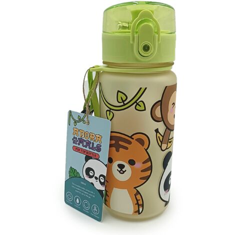 Puckator Borraccia Infrangibile per Bambini con Apertura a Scatto 350ml - Animali Selvatici - Animali Dolci (1/4)