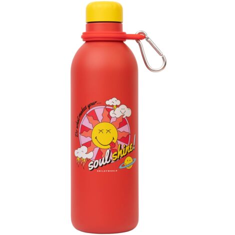 Grupo Erik: Bottiglia termica 500 ml Smiley Quirky  Borraccia termica a doppia parete in acciaio inox, chiusura ermetica e manico, BPA free, ideale come borraccia ragazza (1/4)