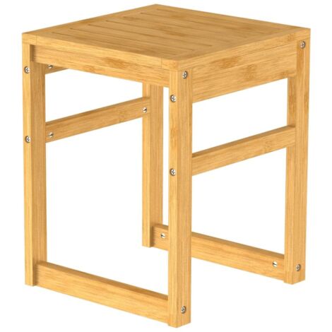 Stevig Badkamerbankje van bamboe hout - Stevig houten bankje voor badkamer - Handig als badkamerkruk/badkamerstoel - Decopatent Stevig Badkamerbankje van bamboe hout - Stevig houten bankje voor badkamer - Handig als badkamerkruk/badkamerstoel - Decopatent