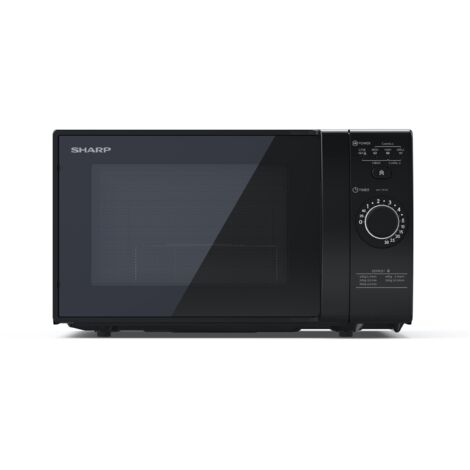 SHARP YC-GG02EB - Forno a microonde con grill, 700 W, 20 l, 3 livelli di potenza, funzione scongelamento, facile da pulire, colore: Nero