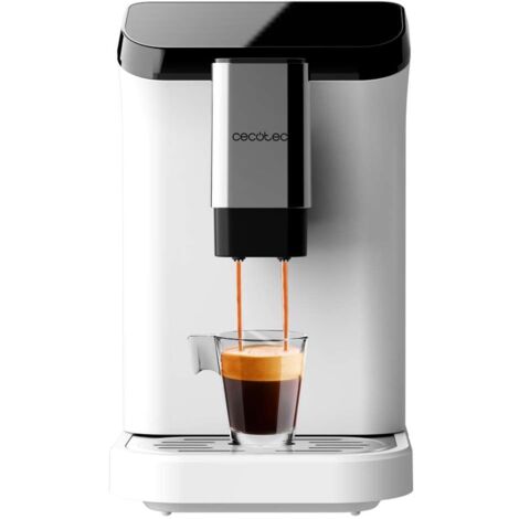 Cecotec Macchina da Caffè Superautomatica Cremmaet Macchia White. 1350 W, Thermoblock, Pompa di Pressione da 19 bar, Sistema Plug&Play, Serbatoio di Caffè con Macinacaffè Integrato