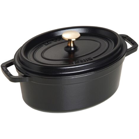 STAUB Cocotte Casseruola Ovale, Ghisa, Nero, 23 cm (1/4)