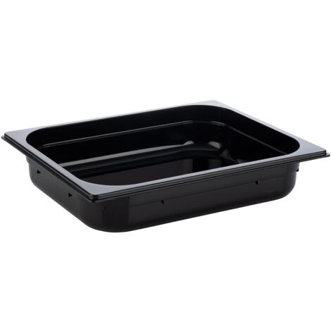 APS 82064 - Contenitore GN 1/2 in policarbonato, dimensioni 325 x 265 mm, altezza 65 mm, volume 3,9 litri, colore: Nero (1/4)