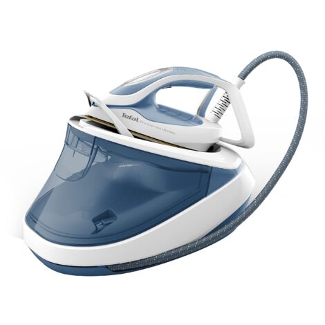 Tefal GV9710 Pro Express Ultimate II Ferro da Stiro a Vapore, Pressione a 7,6 bar, Erogazione di 170g/min, Impostazione Automatica di Vapore e Temperatura, Sistema Anti-Calcare, Azzurro