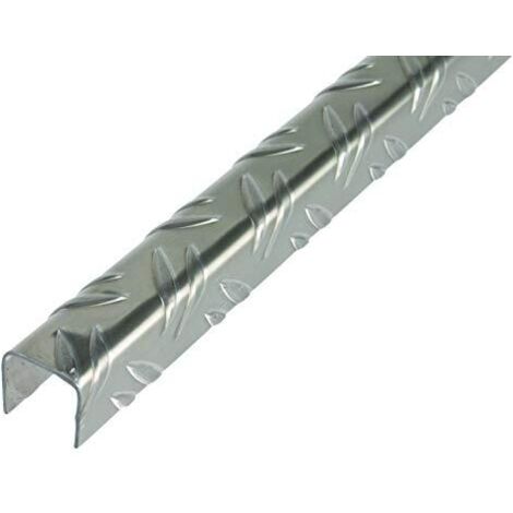 Alberts 468880 Profilo a U, tipo “mandorlato”, alluminio, nudo, 1000 x 23,5 x 23,5 mm (1/2)