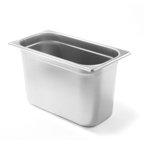 HENDI Contenitore Gastronorm, GN 1/3, resistenza termica -40 °C a 300 °C, compatibile con i forni a convezione, frigoriferi, bagno María, chafing dishes, 7.8L, 325x176x(H)200mm, acciaio inox