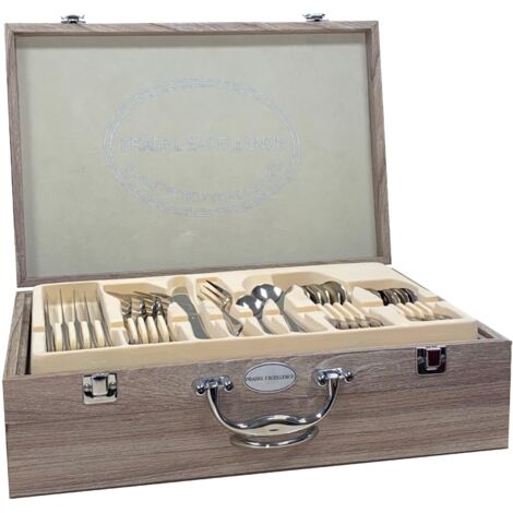 Pradel Excellence D 570-48 Posate-Set, 48 Teiliges Set Valigetta, 37,5 x 28,5 x 11 cm