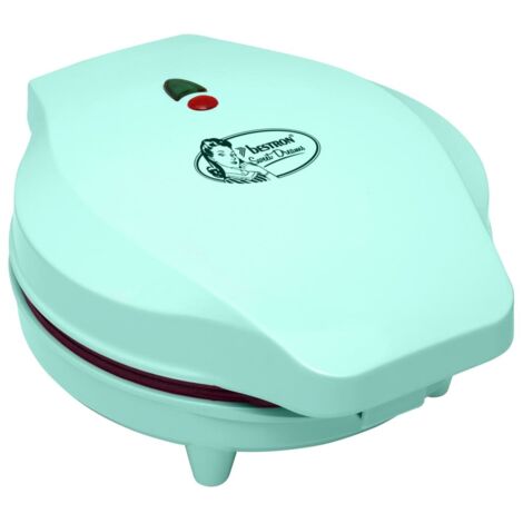 Bestron Waffle Maker, piastra per waffle a forma di cuore, macchina per waffle con antiaderente & indicatoro luminso, collezione Sweet Dreams, 700 watt, colore: Verde (1/5)