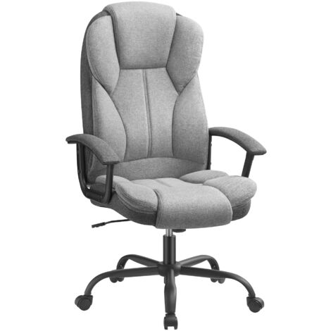 SONGMICS Ufficio, Scrivania, Gaming con Braccioli, Computer, Sedia Direzionale, Regolabile in Altezza, per Studio, Grigio Tortora e Nero Inchiostro OBG057G01, Poliuretano, 67 x 68 x (112-122) cm (1/4)
