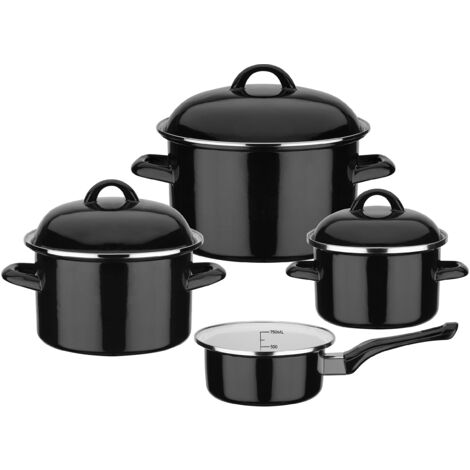 GSW Black & White 255134 - Set di pentole grandi, 7 pezzi (1/2)