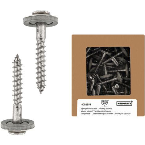 HELPMATE Viti Spengler 4,5 x 35 mm, 50 pezzi, DIN 7995, in acciaio inox A2, PZ2, DIN 7995, testa cilindrica, con disco e EPDM Di, argento, 4,5 x 35 mm