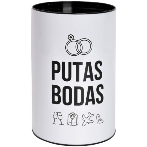 FISURA - Originale salvadanaio con messaggio.Grande salvadanaio in acciaio per adulti.Salvadanaio in peltro per regali. (XXL Bodas, bianco) (1/5)
