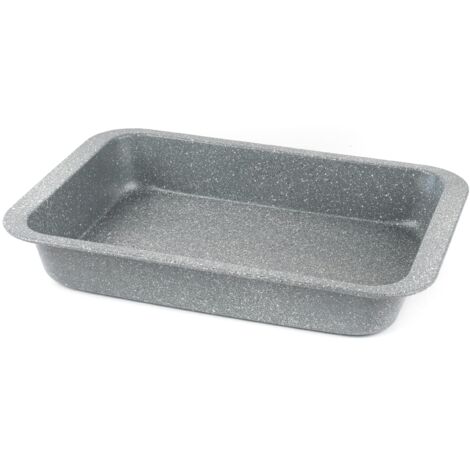 Salter BW02774G Marblestone Collection, Acciaio al carbonio 36cm Antiaderente Teglia per arrostire, arrosto di carne, teglia per Traybake e Brownie, grigia, forno sicuro fino a 220°C (1/5)