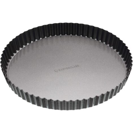 MASTERCLASS Master Class Tortiera/Teglia Antiaderente, Scanalata con Base Rimovibile, 28 cm - Grigio (1/5)